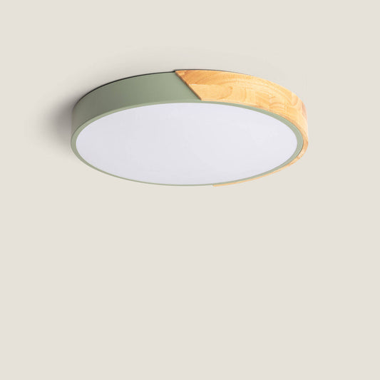 Plafonnier LED Rond en Bois 24W, IP20, Ø418 mm