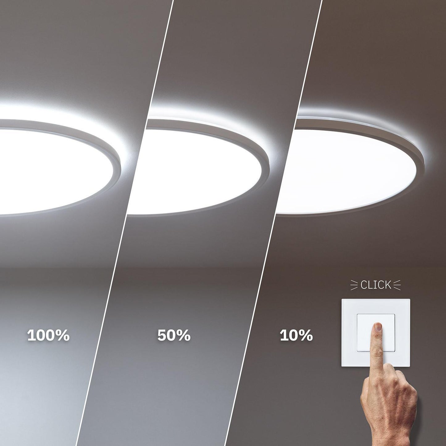 Plafonnier LED Rond 24W, Dimmable 3 Niveaux, Ø420mm, IP20