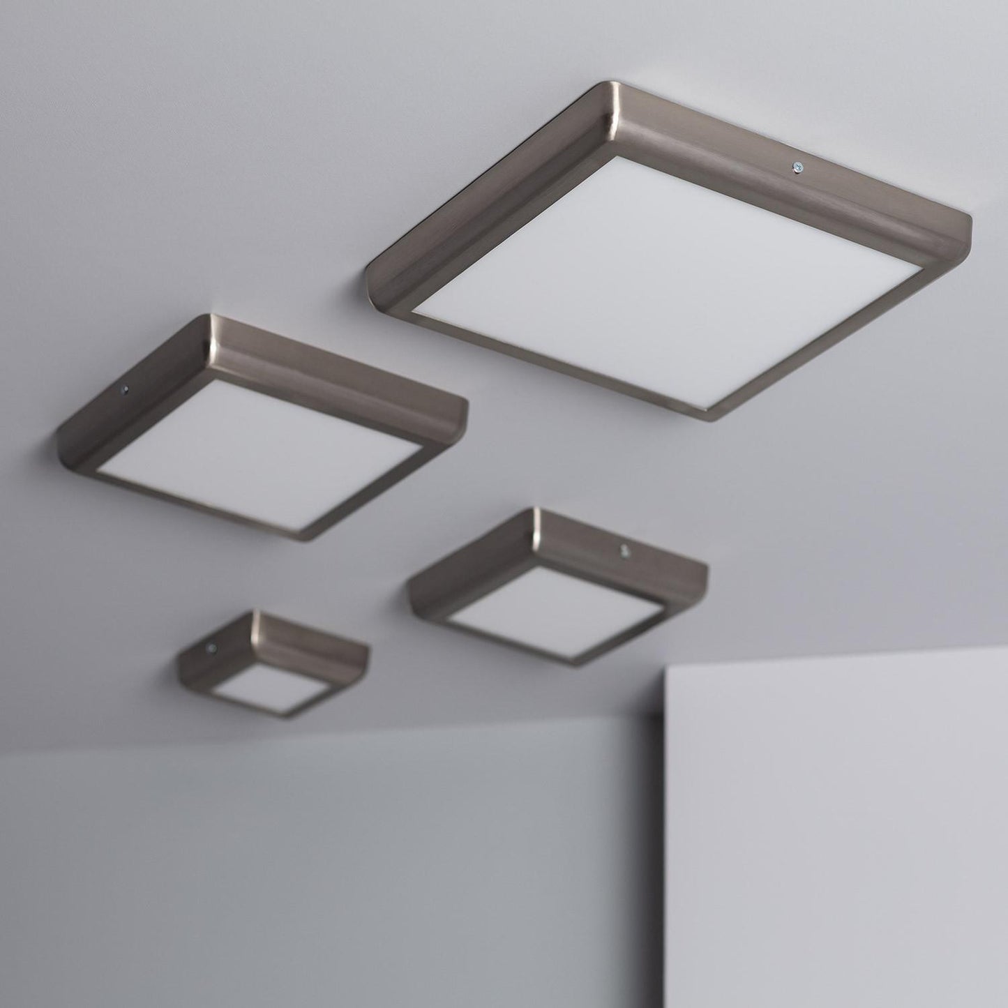 Plafonnier LED Carré 24W Métal Silver 300x300mm IP20
