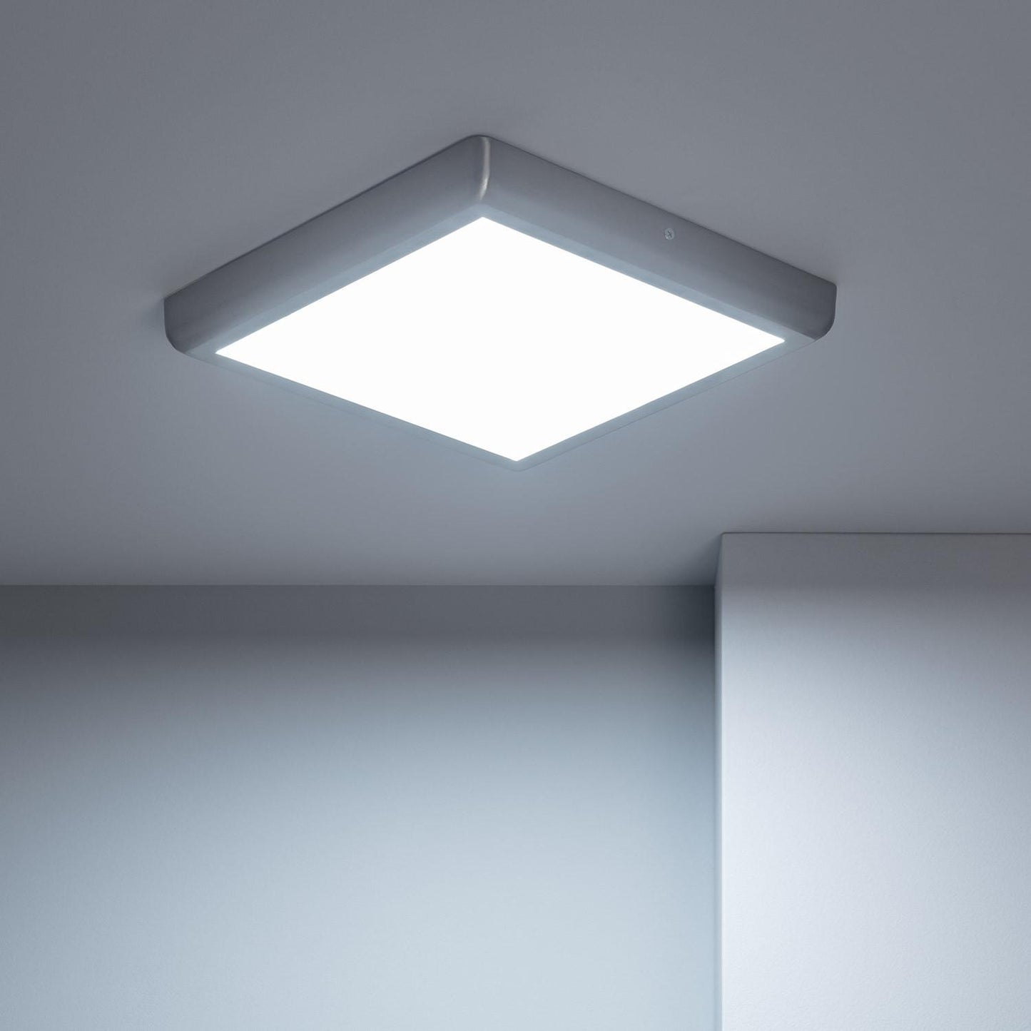 Plafonnier LED Carré 24W Métal Silver 300x300mm IP20