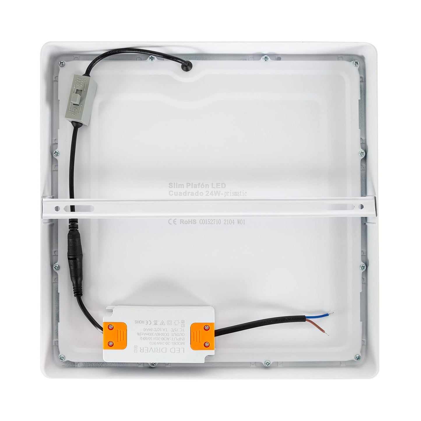 Plafonnier LED Carré 24W Extra-Plat, Microprismatique, UGR17, 280x280 mm, IP20