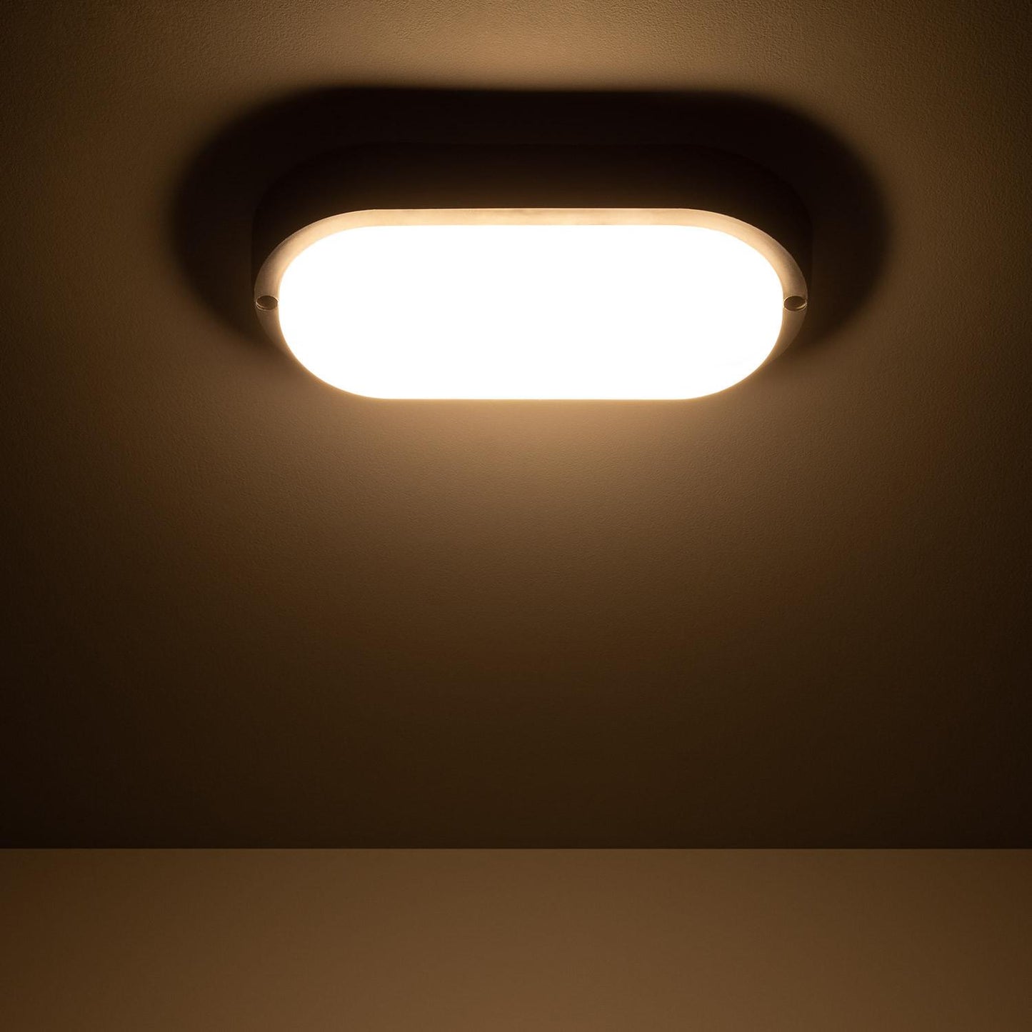 Plafonnier LED Ovale 25W IP65 Noir 98x198 mm