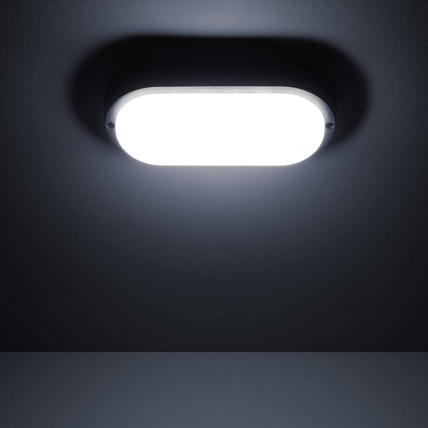 Plafonnier LED Ovale 25W IP65 Noir 98x198 mm