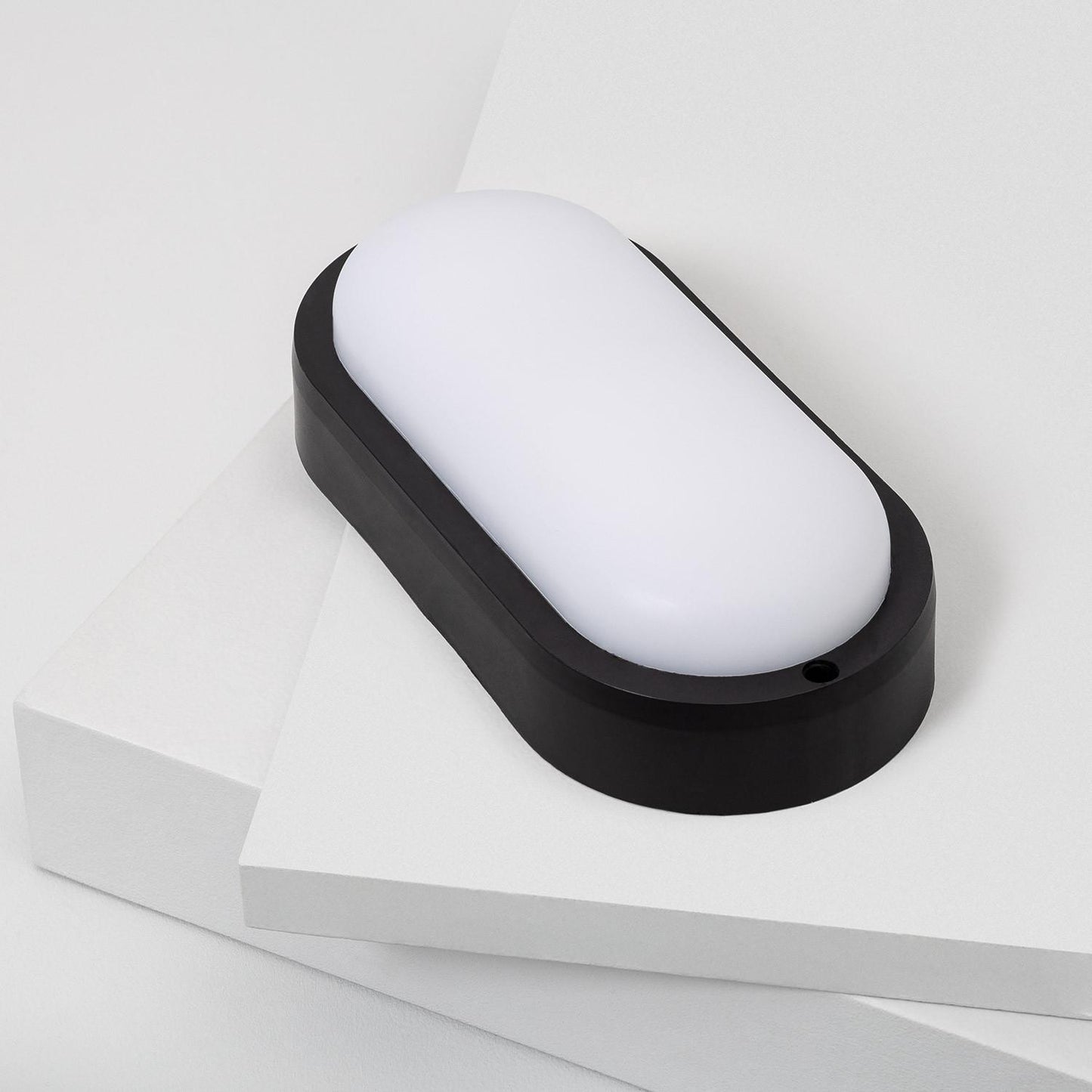 Plafonnier LED Ovale 25W IP65 Noir 98x198 mm