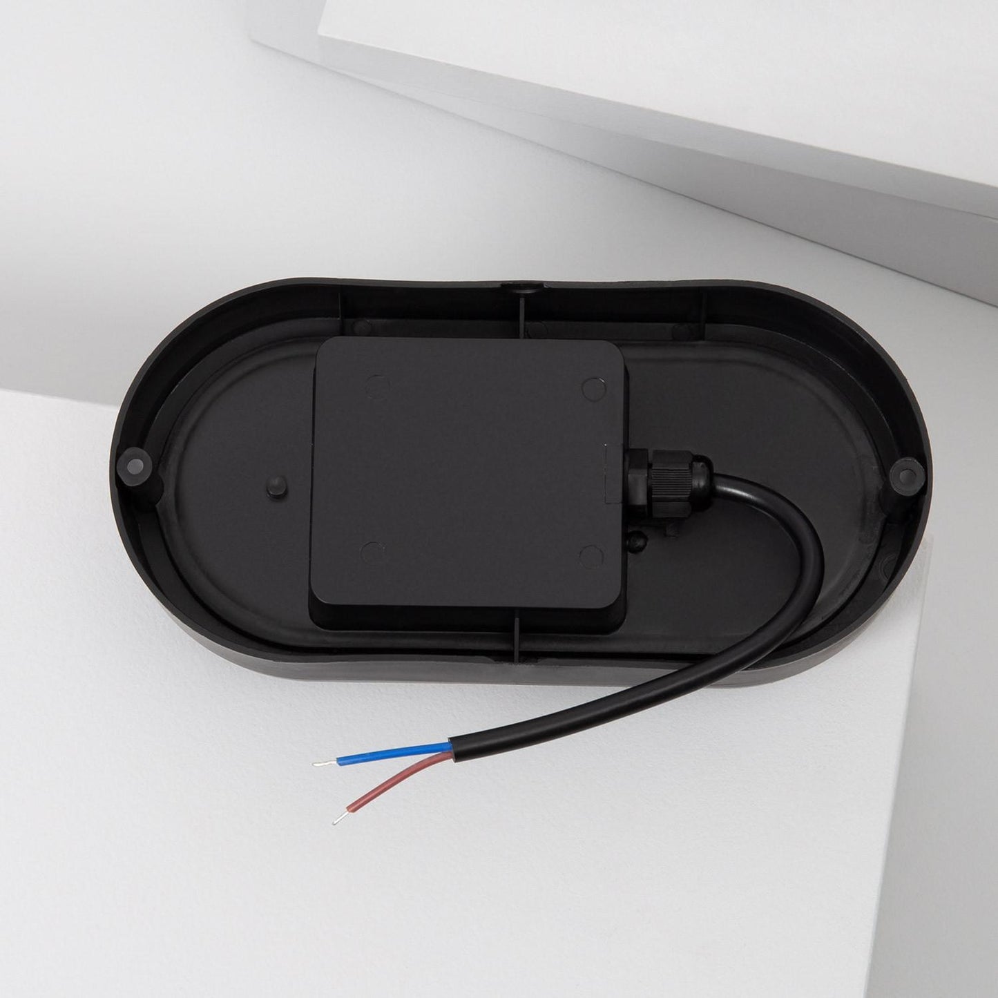 Plafonnier LED Ovale 25W IP65 Noir 98x198 mm