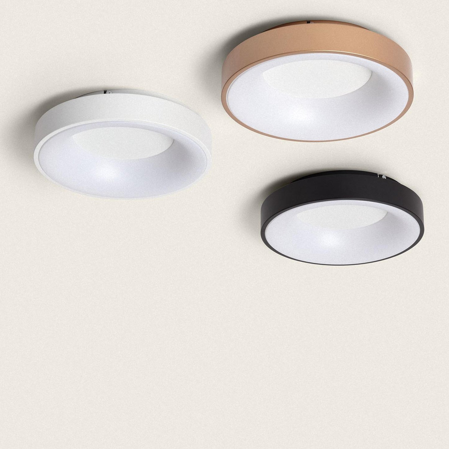 Plafonnier LED Rond 30W Ø380 mm IP20 Métal Noir
