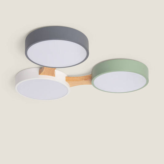 Plafonnier LED en Bois et Métal 30W, IP20, Non Dimmable