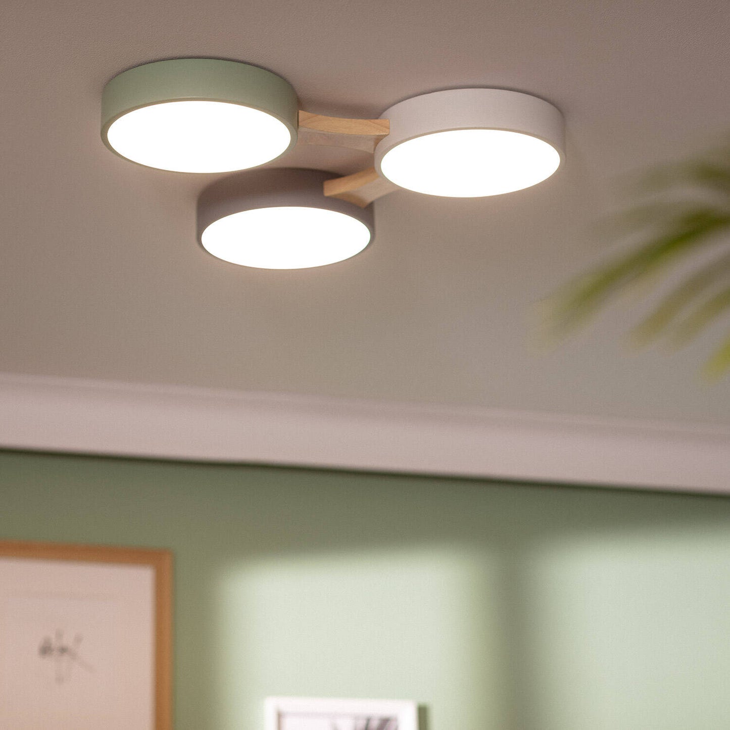 Plafonnier LED en Bois et Métal 30W, IP20, Non Dimmable