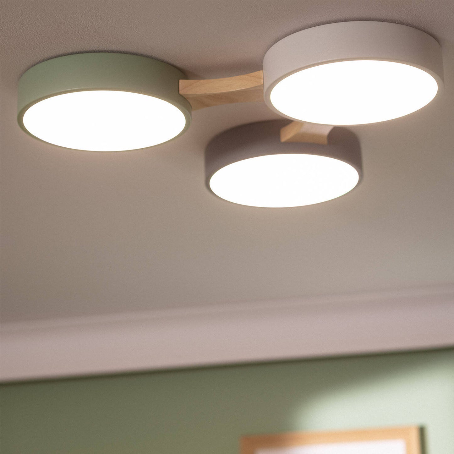 Plafonnier LED en Bois et Métal 30W, IP20, Non Dimmable