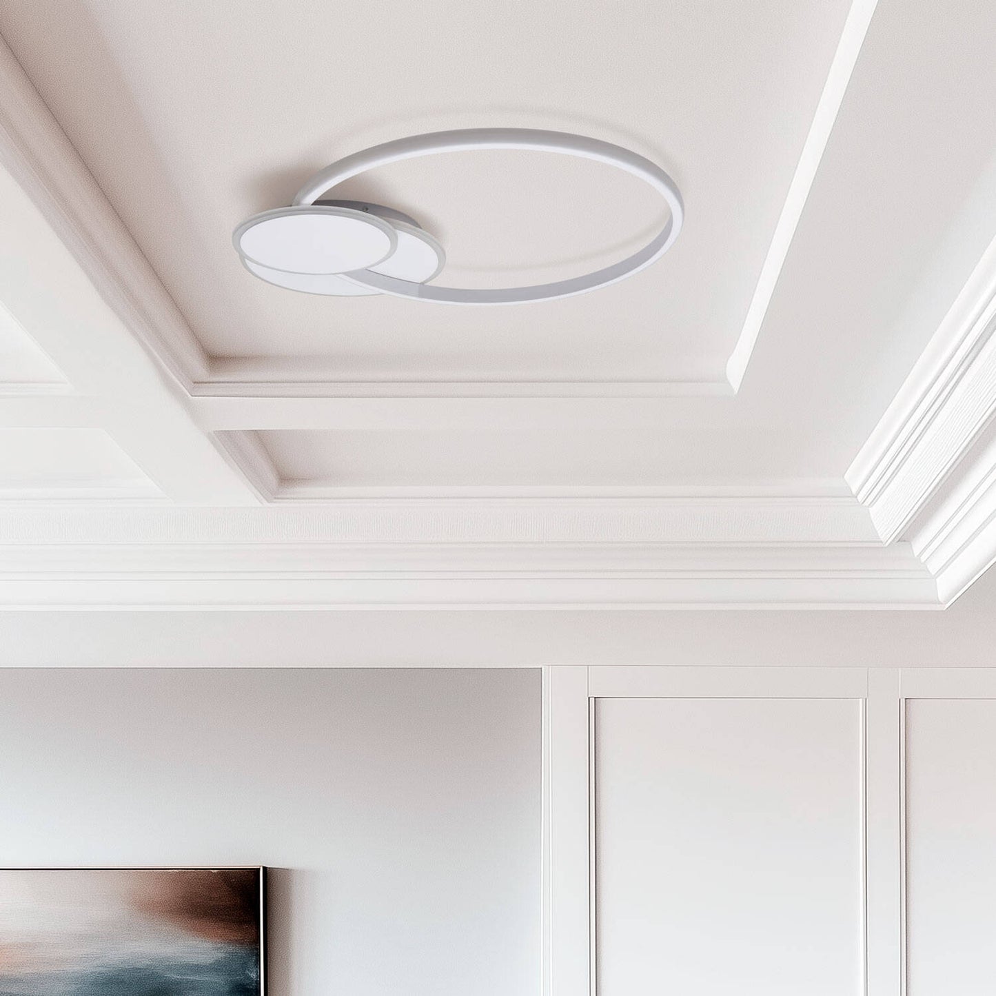 Plafonnier LED 30W IP20 Métal Blanc Opale 1650lm
