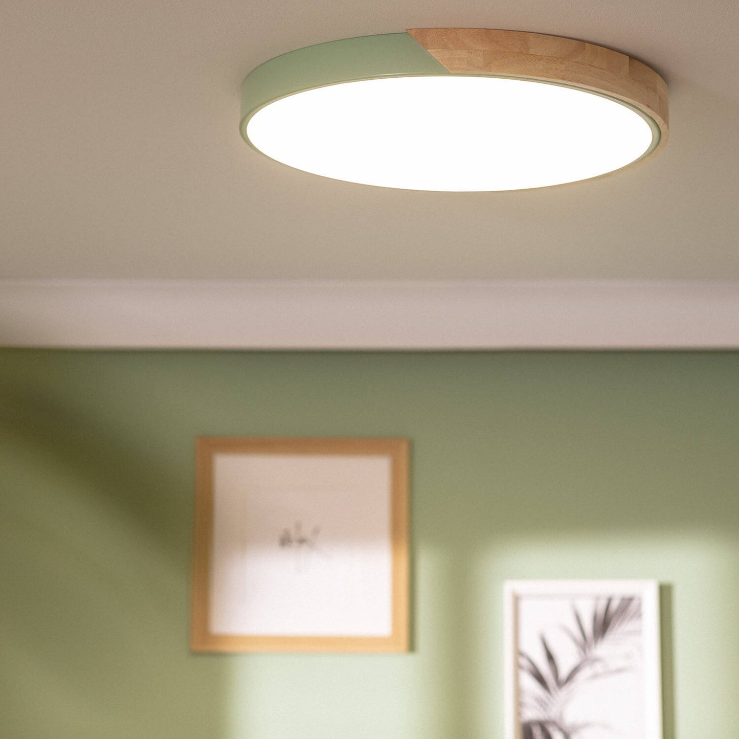Plafonnier LED Rond en Bois 36W, Ø500 mm, IP20