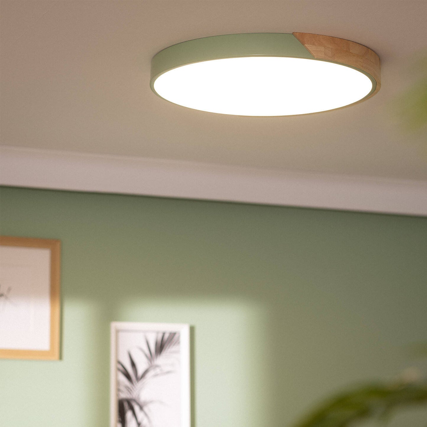 Plafonnier LED Rond en Bois 36W, Ø500 mm, IP20