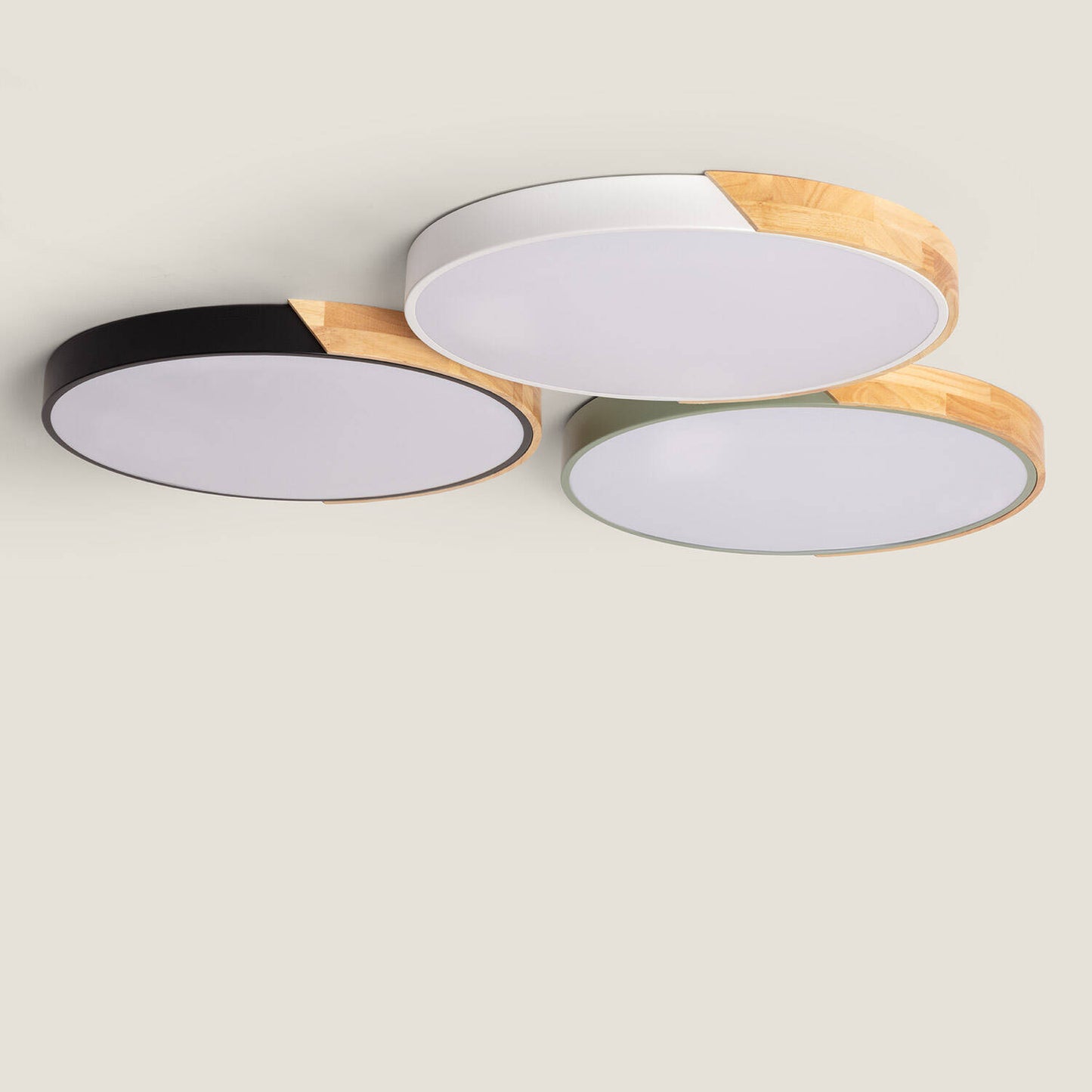 Plafonnier LED Rond en Bois 36W, Ø500 mm, IP20