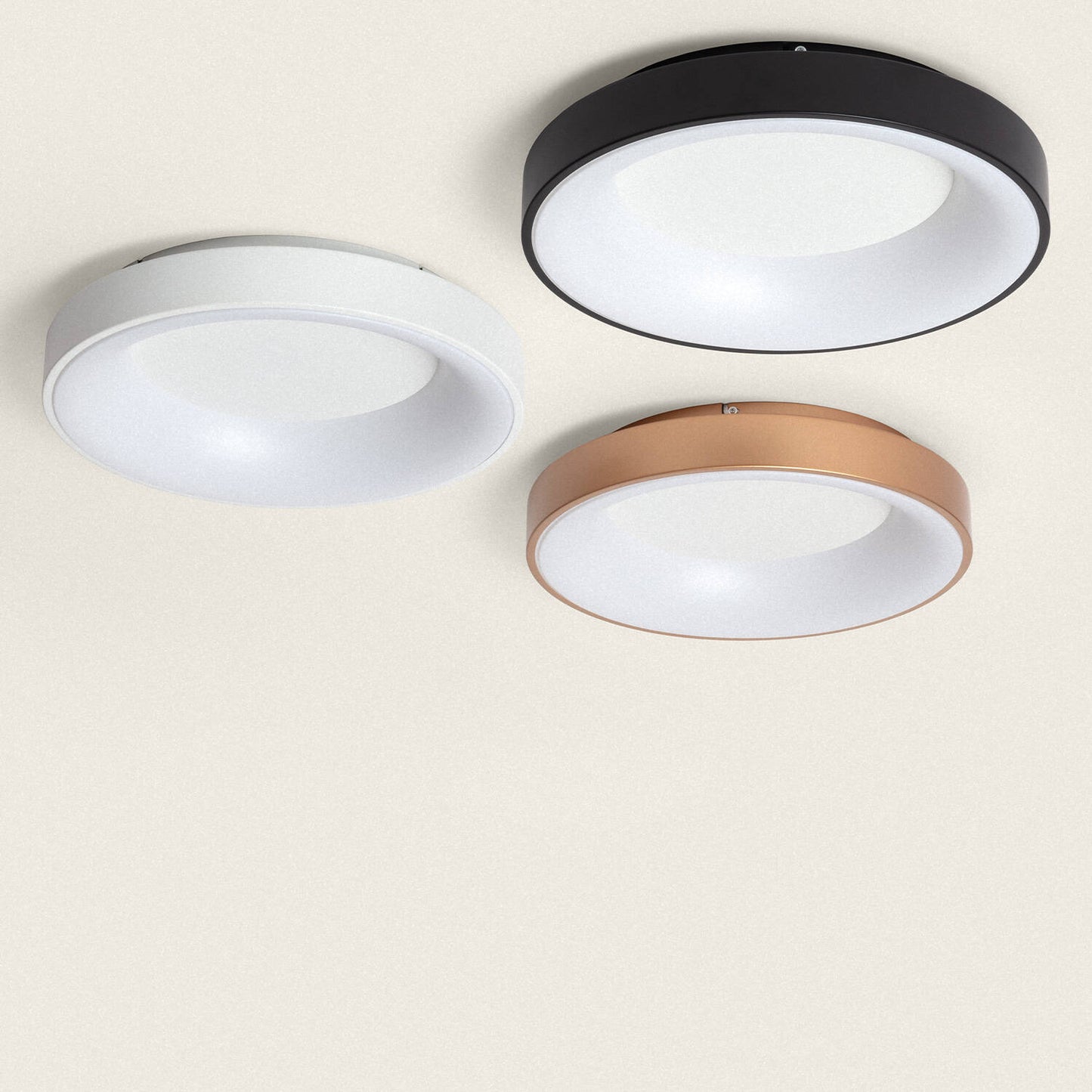 Plafonnier LED Rond 40W Ø470 mm IP20 Métal Doré