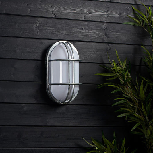 Plafonnier Extérieur Ovale 260x146 mm IP44 en Acier Galvanisé