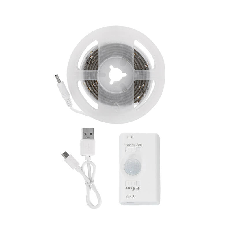 Ruban LED 1m 2.5W IP20 avec Détecteur de Mouvement et Batterie Rechargeable