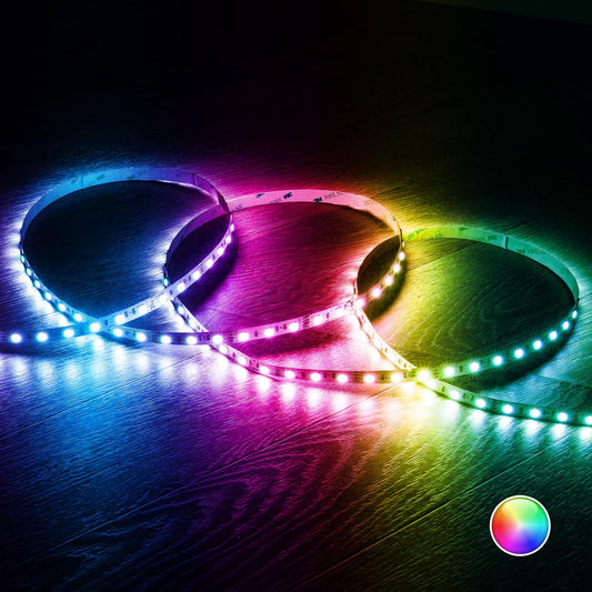 Ruban LED RGB 12V 9W/m 5m IP20 Flexible et Dimmable