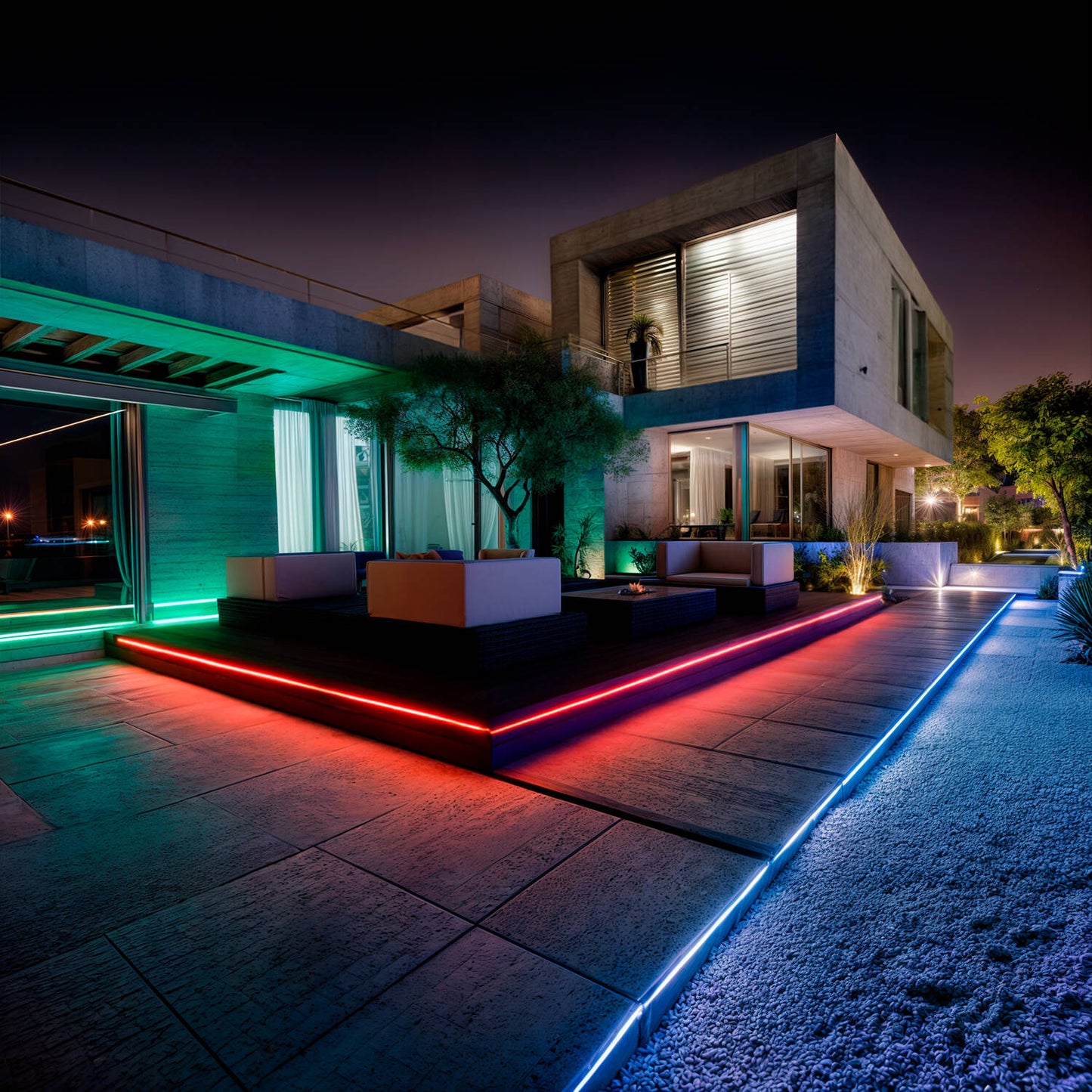 Ruban LED RGB 220V IP65 60LED/m, Découpable 100cm, Usage Intérieur/Extérieur