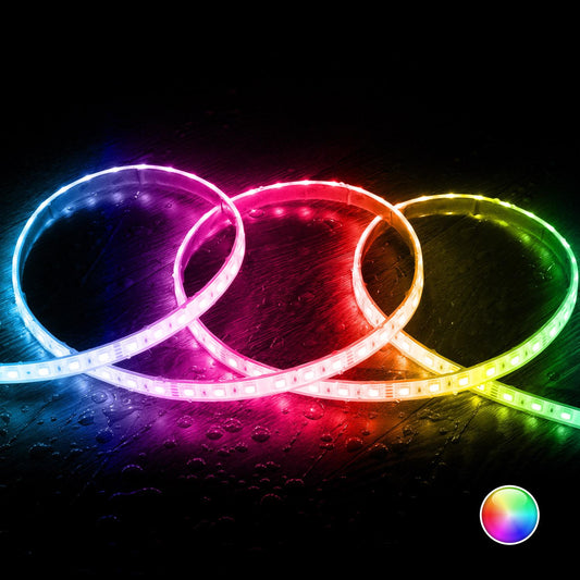 Ruban LED RGB Flexible 24V 10W/m 5m IP68 Silicone Étanche