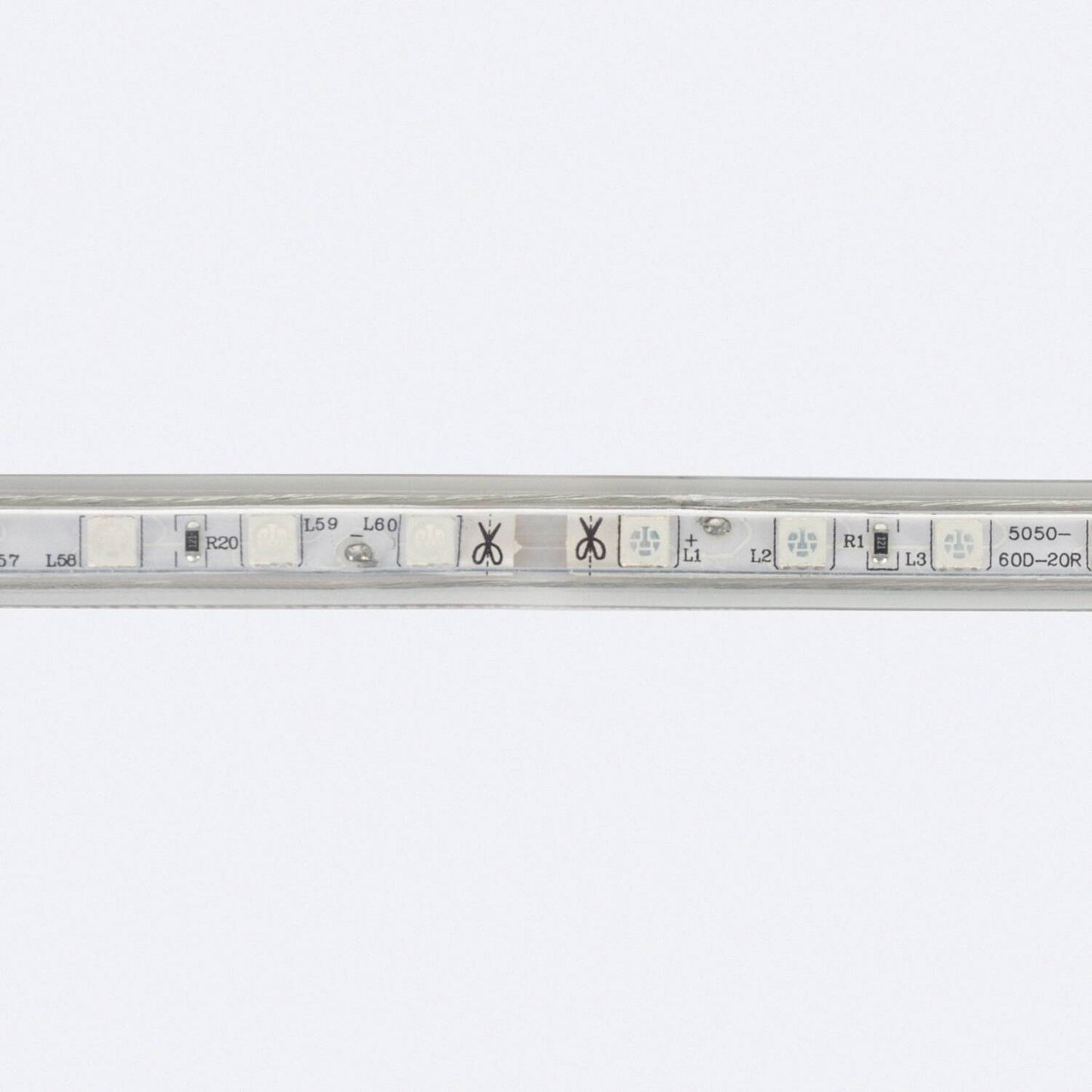 Ruban LED RGB 220V 60LED/m IP65 Contrôleur IR, Découpable 100cm