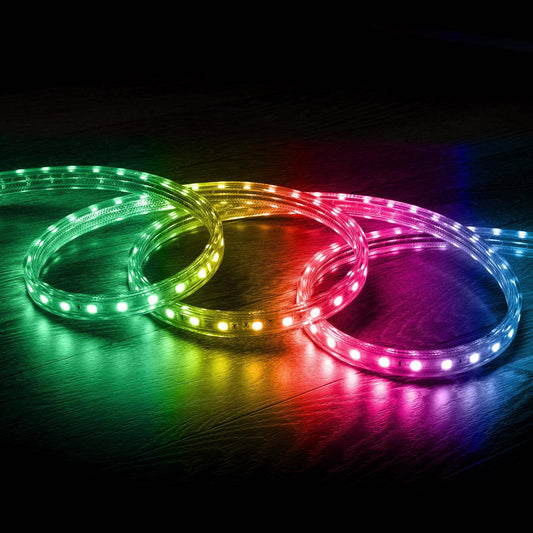 Ruban LED RGB 220V 60LED/m IP65 Contrôleur IR, Découpable 100cm