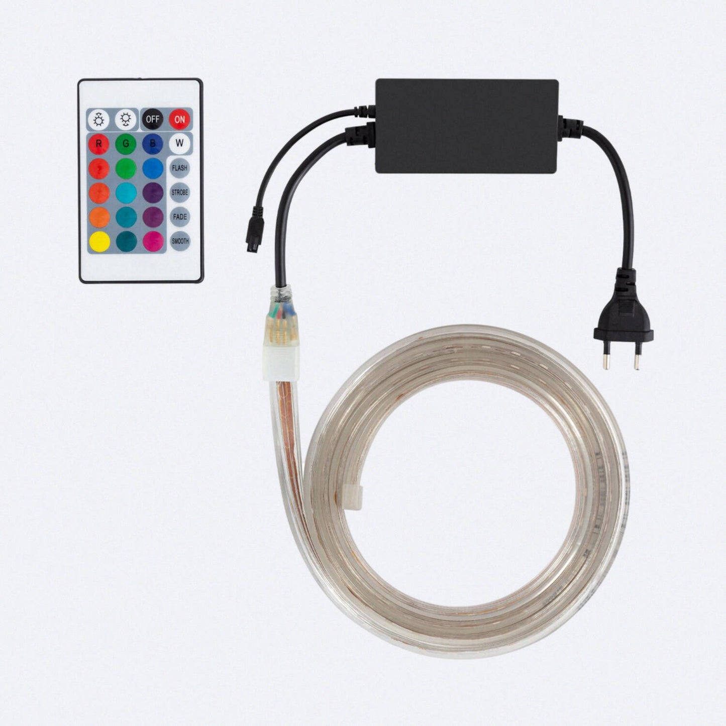 Ruban LED RGB 220V 60LED/m IP65 Contrôleur IR, Découpable 100cm