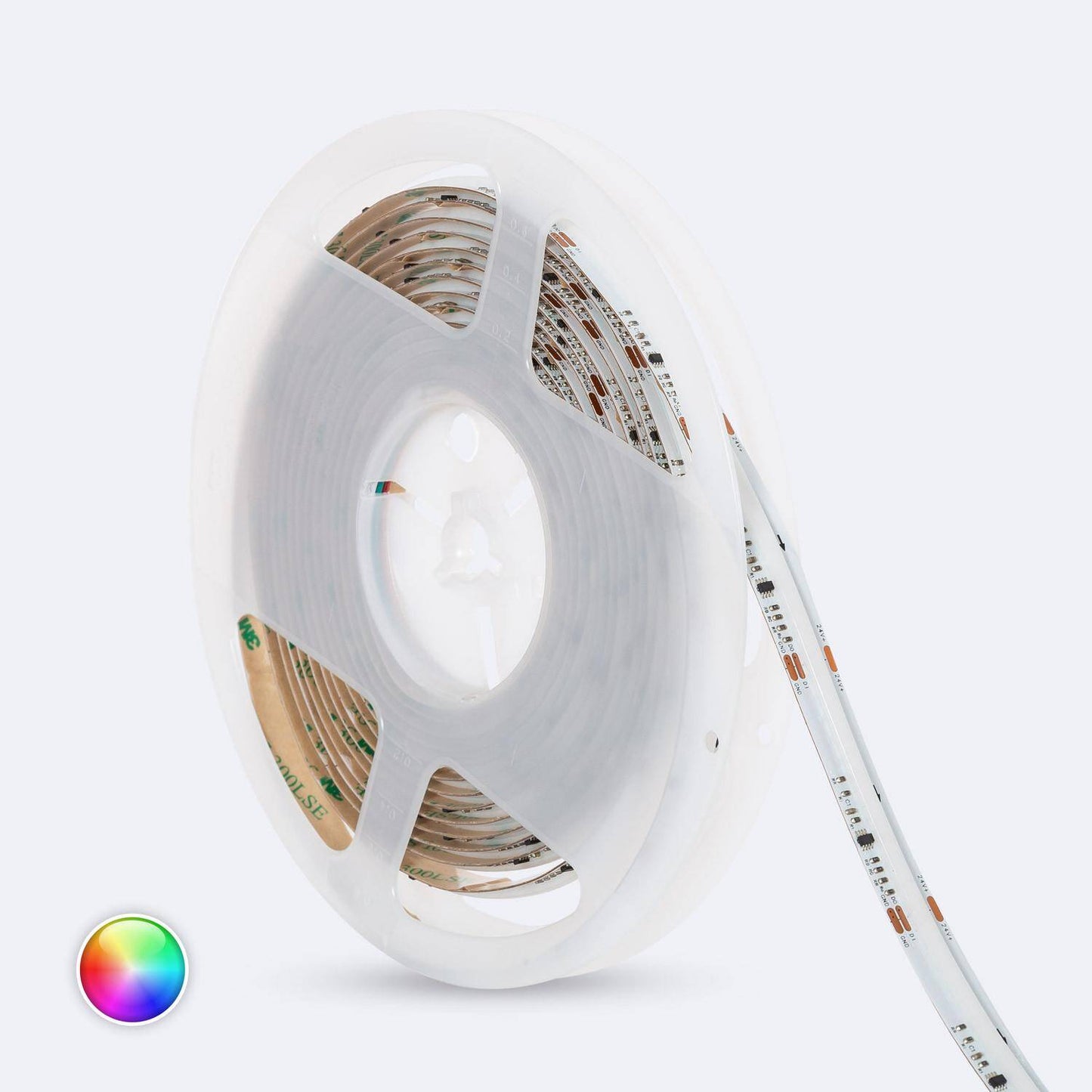 Ruban LED RGB IC COB 24V 21W/m 5m IP20 CRI90 Flexible et Découpable