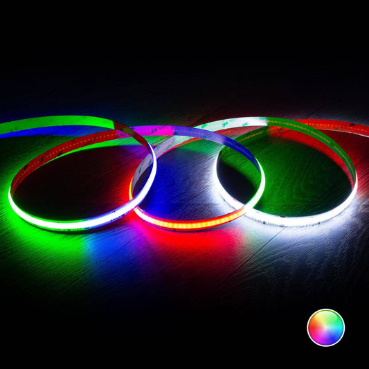 Ruban LED RGB IC COB 24V 21W/m 5m IP20 CRI90 Flexible et Découpable