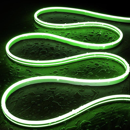 Gaine Néon LED 48V 8W/m Vert IP65, Découpe 5 cm, Dimmable