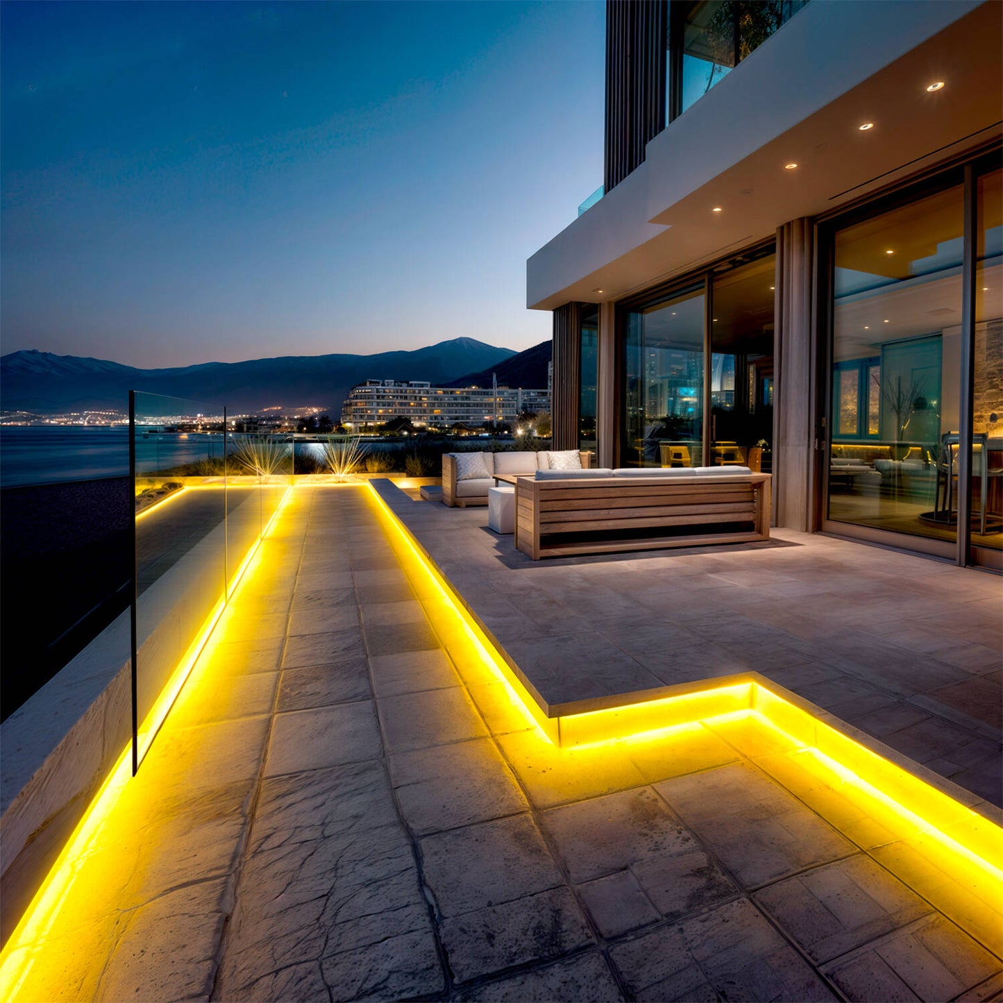 Néon LED Flexible Dimmable 7.5W/m 220V IP67 Jaune, Coupe 100cm