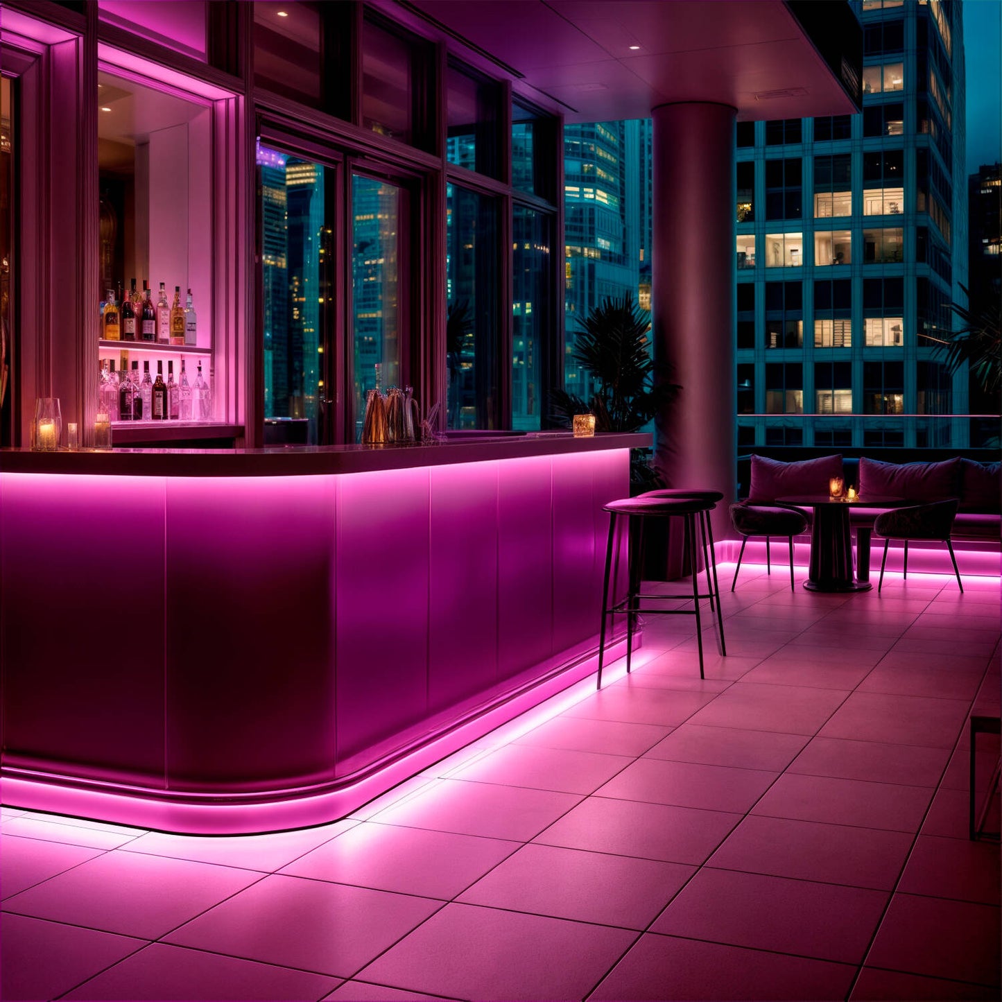 Néon LED Flexible Dimmable 7.5W/m Semi-circulaire 180° IP67 Rose