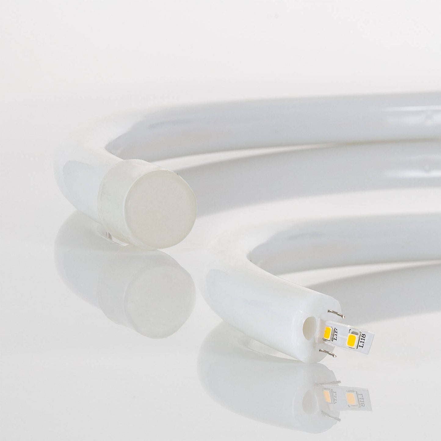Néon LED Flexible 360º Rond 9W/m Dimmable IP67 Vert, Découpe 100cm