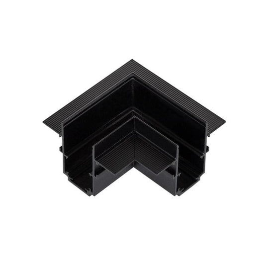 Raccord en L Horizontal pour Rail Magnétique 20mm, Installation Encastrée, Aluminium Noir